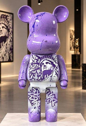 Daluxe Art - 1999 • XXL Pop Art Teddybear – 80 cm | Purple, Antiquités & Art