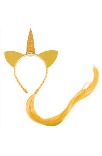 Eenhoorn Haarband Haar Goud Unicorn Diadeem Oortjes Gele Hoo, Ophalen of Verzenden, Nieuw