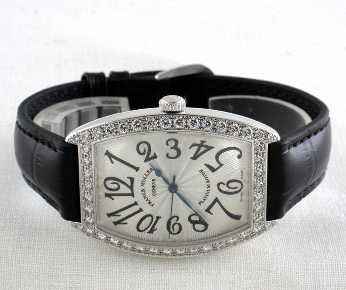 Franck Muller - Cintree Curvex - Platinum Rotor - Diamonds -, Handtassen en Accessoires, Horloges | Heren
