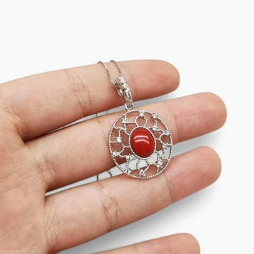 Koraal - Argento 925 - Ketting met hanger - Italiaans, Verzamelen