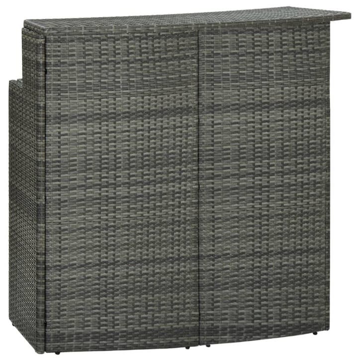 vidaXL Tuinbartafel 120x55x110 cm poly rattan grijs, Tuin en Terras, Tuintafels, Nieuw, Verzenden