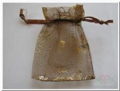 Cadeauzakje giftbag organza golden butterfly brown goud 7x9, Nieuw