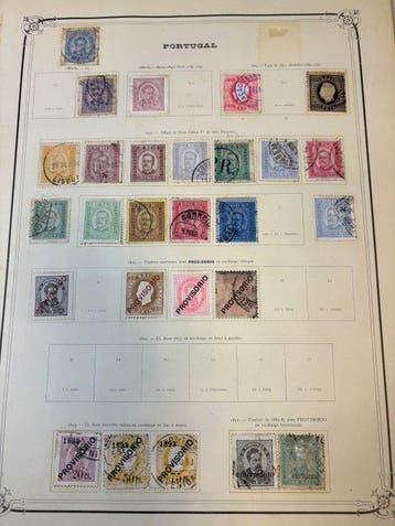 Portugal 1867/1904 - Lot pages timbres anciens Portugal à, Gestempeld