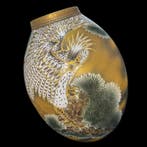 Vase - Porcelaine, pigments dorés - Japon - Eagle on Pine