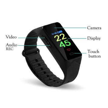 X8 Camera Horloge 1080p - DVR Security Smartband, Verzenden, Nieuw