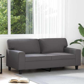 vidaXL Tweezitsbank / zetel 140 cm kunstleer grijs, Maison & Meubles, Canapés | Salons, Verzenden