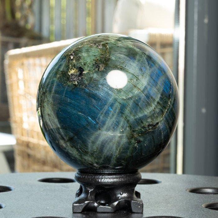 Fine good quality Labradorite Sphere Bol - Hoogte: 9.1 cm -, Collections, Minéraux & Fossiles