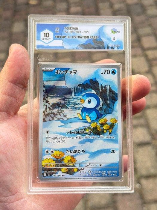 Pokémon - 1 Graded card - Piplup 085/080 AR Alternate art,, Hobby & Loisirs créatifs, Jeux de cartes à collectionner | Pokémon