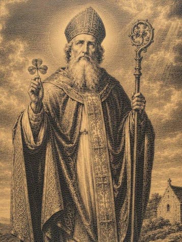 Sint Patrick – Beschermer van het Geloof – Druk op leer