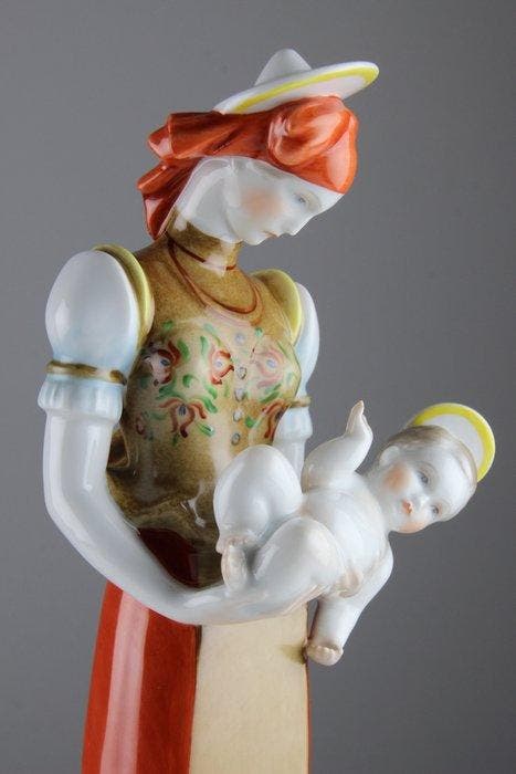 Herend - Beeldje, Madonna and Child - 36 cm - Porselein -, Antiek en Kunst, Kunst | Niet-Westerse kunst