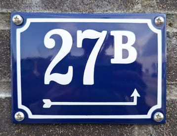 Nummerbord met pijl 14x10cm, Verzamelen, Verzenden, Nieuw