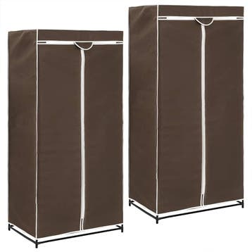 vidaXL Kledingkasten 2 st 75x50x160 cm bruin, Verzenden