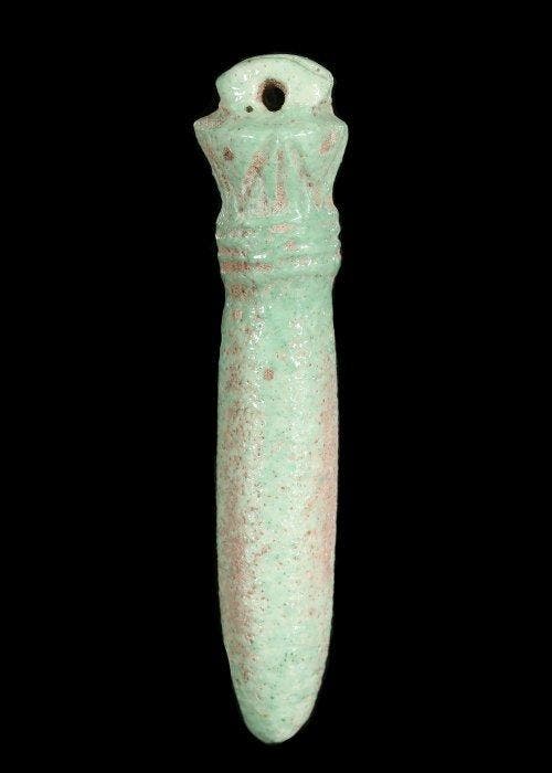 Oude Egypte, late periode Faience Grote Wadj Papyrus scepter, Antiek en Kunst, Antiek | Overige Antiek