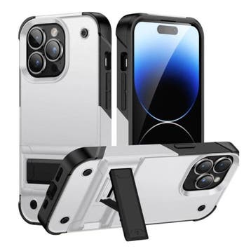 iPhone 15 Pro Armor Hoesje met Kickstand - Shockproof Cover, Verzenden