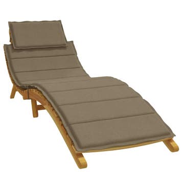 vidaXL Ligbedkussen 186x58x4 cm stof gemêleerd taupe, Verzenden