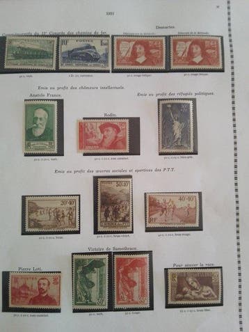 France 1937/1937 - Collection complète timbres Neuf France, Gestempeld