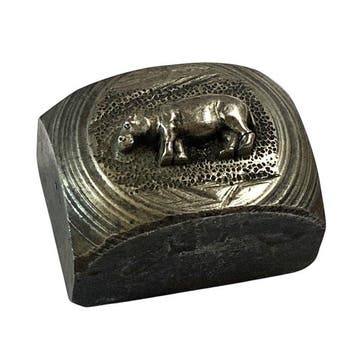 19th/Early 20th Century Metall Intaglio Printing Block / Wax