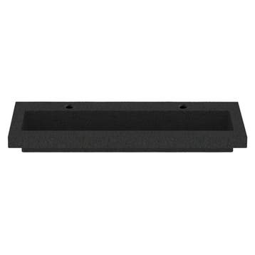 BWS Wastafel Hardsteen 100x46x5 cm 2 Kraangaten Mat Zwart, Ophalen of Verzenden, Nieuw, Overige typen