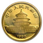 China. 1985 1/20 oz ¥5 CNY Chinese Gold Panda Coin, Postzegels en Munten