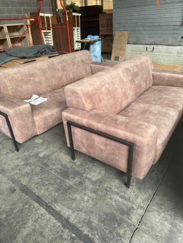 Denim bankstel, 2- + 3-zit (nieuw, outlet), Huis en Inrichting, Nieuw