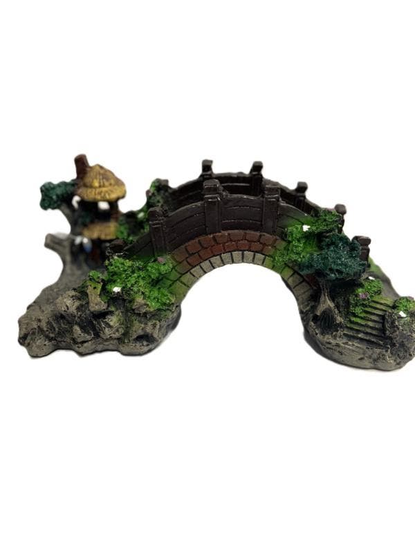 Brug met tempeltje OS 173 -  aquarium decoratie, Animaux & Accessoires, Poissons | Aquariums & Accessoires, Enlèvement ou Envoi