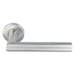 Deurklink Ellips 90 op rond rozet rvs, Nieuw