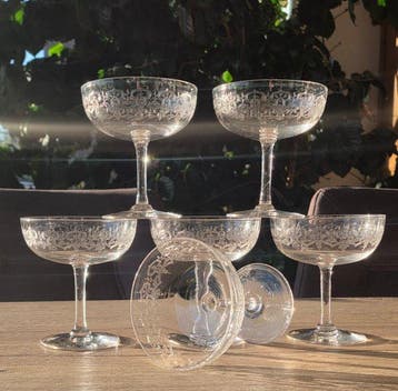 Drinkset (6) - Champagnekoupe - Kristal - Champagneglazen