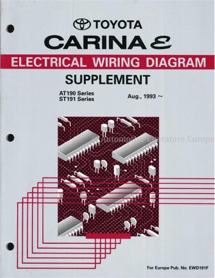 1993 TOYOTA CARINA E ELECTRISCHE (SUPPLEMENT) SCHEMA, Auto diversen, Handleidingen en Instructieboekjes