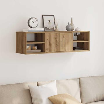 vidaXL Wandkast 101x30x29 cm bewerkt hout artisanaal, Huis en Inrichting, Kasten | Wandmeubels, Verzenden, Nieuw