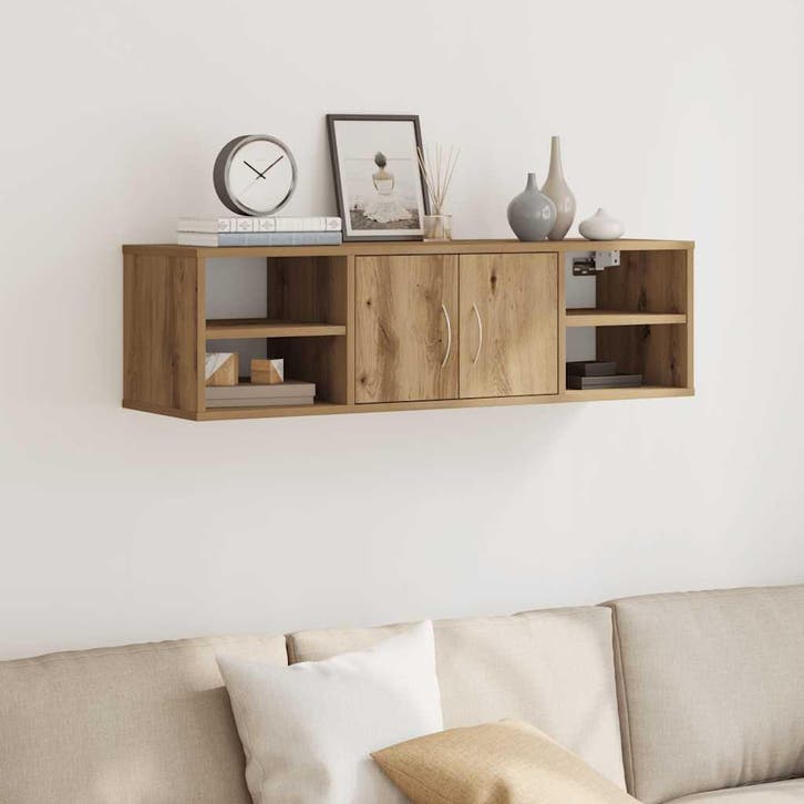 vidaXL Wandkast 101x30x29 cm bewerkt hout artisanaal, Huis en Inrichting, Kasten | Wandmeubels, Nieuw, Verzenden