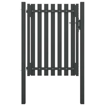 vidaXL Tuinhekpoort staal 100x125 cm antraciet, Verzenden