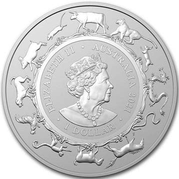 Australië. 1 Dollar 2021 1 oz $1 AUD Royal Australian Mint
