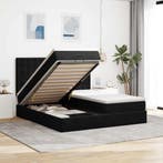 vidaXL Ottoman bed met matrassen 160x200cm fluweel zwart, Verzenden