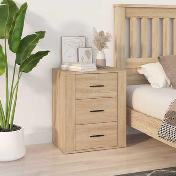 vidaXL Nachtkastje 50x36x60 cm bewerkt hout sonoma, Verzenden, Nieuw