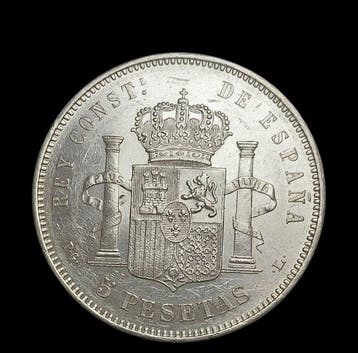 Spanje. Alfonso XIII. 5 Pesetas 1893*93 PGL