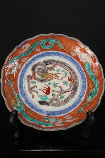 Bord (2) - Ko-Imari - KoImari kinsai-akae bord, Antiek en Kunst