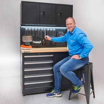 Datona Werkbank garage 120 cm met gereedschapskasten -, Ophalen of Verzenden