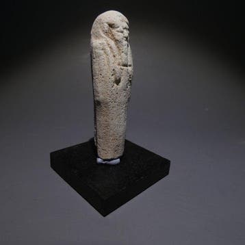 Oud-Egyptisch Faience GEEN RESERVE. Shabti. 6 cm hoog. 30e