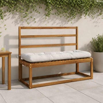 vidaXL Bankkussen VIANEN 100% Polyester Wit 110 x 40 x 12 cm, Verzenden, Nieuw