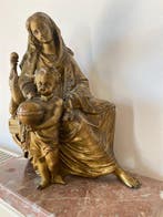 Figuur - Maria mit Kind - Verguld brons, Antiek en Kunst, Antiek | Boeken en Manuscripten
