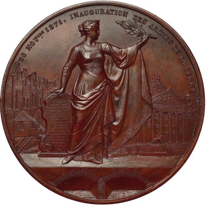 België. Historical Medal 1872 - by Ch. Wiener - Jules, Postzegels en Munten, Munten | Nederland