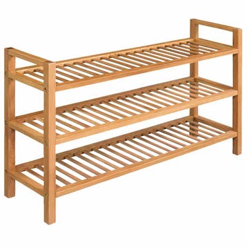 vidaXL Schoenenrek met 3 schappen 100x27x60 cm massief, Huis en Inrichting, Verzenden, Nieuw