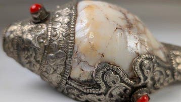Schelphoorn - Coquille / argent tibétain - 1980-1990 - fait, Antiquités & Art
