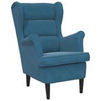 Fauteuil fluweel blauw | Retour Deal | 47% KORTING!, Huis en Inrichting, Fauteuils, Verzenden, Nieuw, 75 tot 100 cm, 50 tot 75 cm