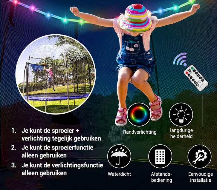 Trampoline Verlichting Sproeier | Ø183cm | Nieuw | Scherp.., Jardin & Terrasse, Torches, Enlèvement ou Envoi