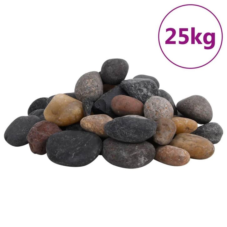 vidaXL Kiezelstenen gepolijst 5-8 cm 25 kg meerkleurig, Animaux & Accessoires, Poissons | Aquariums & Accessoires, Envoi