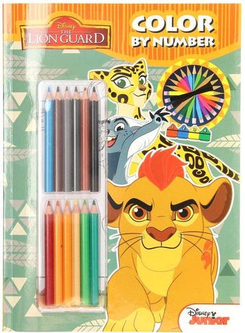 Kleurboek Lion King met 12 kleurpotloden - op nummer, Verzenden, Nieuw