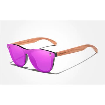Luxe Zonnebril met Houten Montuur - UV400 en Polarisatie, Verzenden