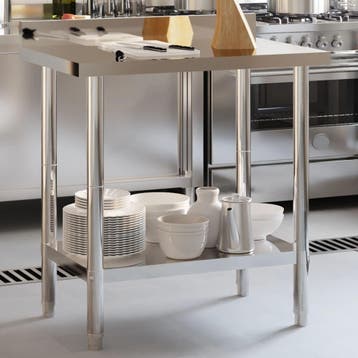 vidaXL Keukenwerktafel met spatscherm 82,5x55x93 cm, Verzenden