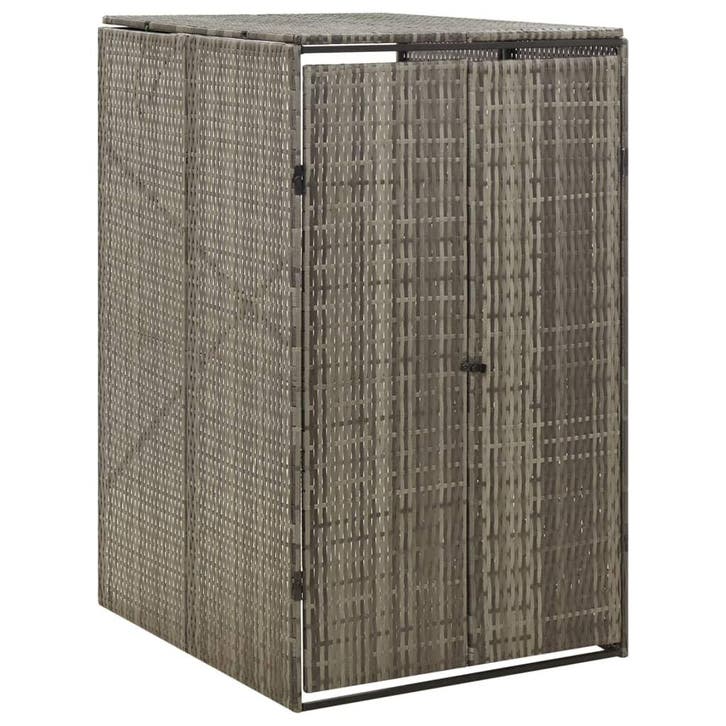 vidaXL Containerberging enkel 70x80x117 cm poly rattan grijs, Bricolage & Construction, Conteneurs, Envoi